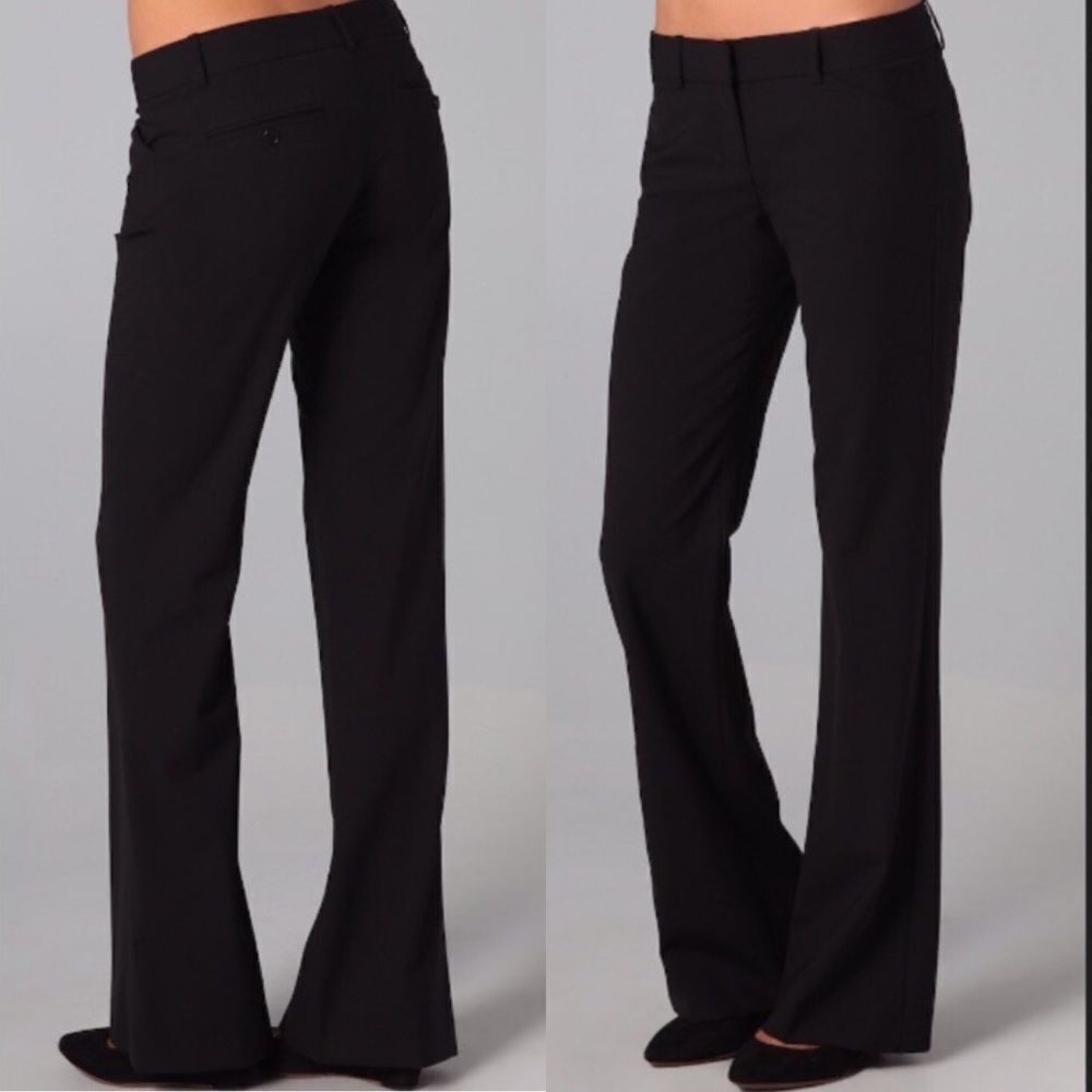 THEORY Max C Tailor Boot Cut Flare Dress Pants Black 0
